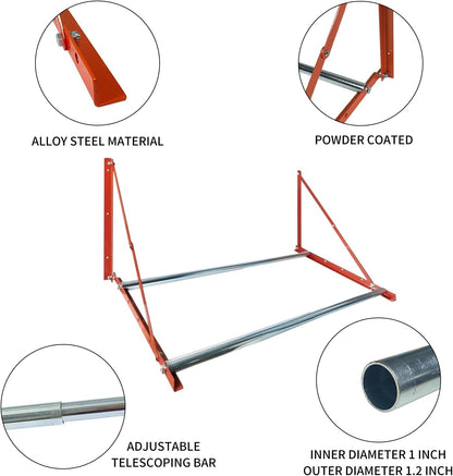 Foozet Heavy Duty Adjustable Wall Mounted Tire Rack for Garage with Telescopic Rods, Hanging Garage Tire Rack for Spare Car Wheel 420 lb.,Folding and Adjustable 30"-48" Tire Storage Rack