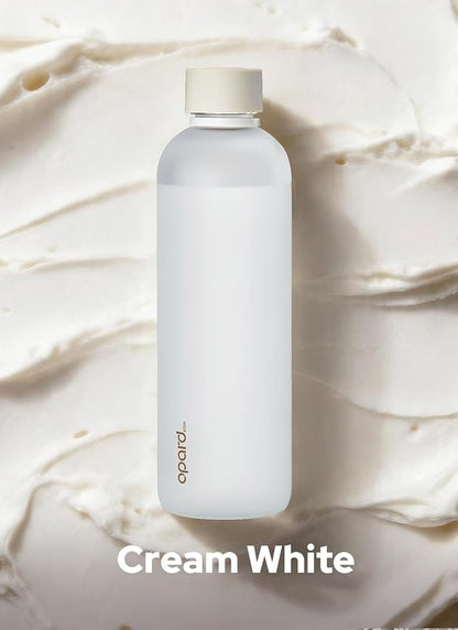 Opard Slim Water Bottle 27oz, Dishwasher Safe Plastic Water Bottle BPA-Free, Leakproof Screw Top, Cream White, Reusable for Travel School Sport Gym Hiking