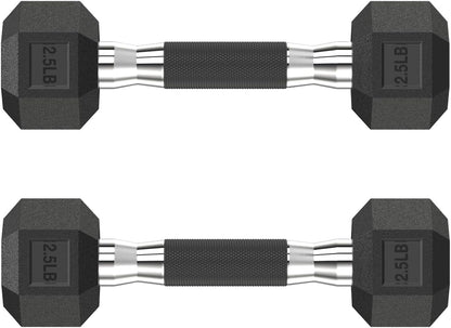 Hex Dumbbell Set 2.5-400 lb, Rubber Encased Exercise & Fitness Dumbbells, Weights Dumbbells Set of 2, Hand Weight for Strength Training