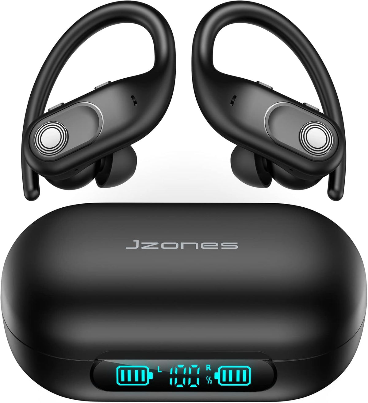 Wireless Earbuds Bluetooth Headphones 130Hrs Playtime with 2500mAh Wireless Charging Case LED Diaplay Hi-Fi Waterproof Over Ear Earphones for Sports Running Workout Gaming