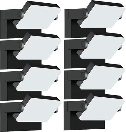 40W Outdoor Flood Light, 5000K 360° Rotating LED Wall Light, IP66 Waterproof Square Exterior Wall Pack Wall Mount Fixture Commercial Security Lighting for Garage House (8 Pack)