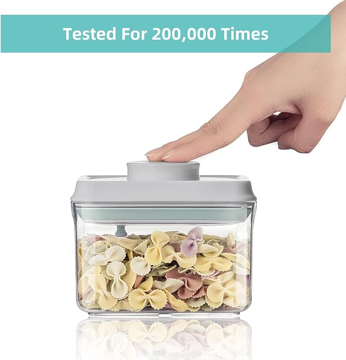 Ankou Food Airtight Containers (1500ml) 1.5 Qt Pop Up Food Formula Container With Lids, Bpa-Free One Button Open Stackable Container for Coffee Tea Brown Sugar Cereals - 8 Labels - Clear