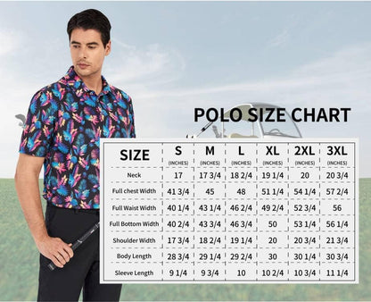 SAMERM Golf Shirts for Men Super Stretch Jacquard Dry Fit Golf Polo Moisture Wicking Short Sleeve Polo Shirts for Men