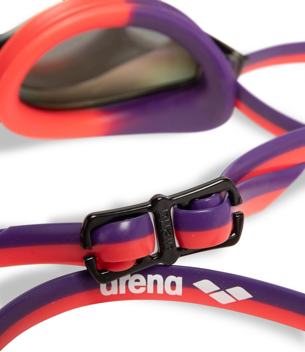 ARENA Unisex Python Racing Swim Goggles for Men and Women Anti-Fog No Leak Max Comfort Dual Strap, Mirror/Non-Mirror Lens