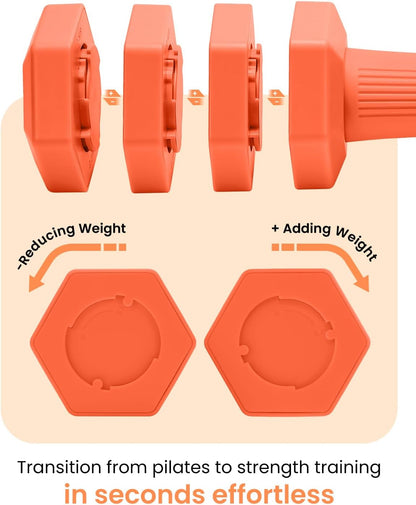 Adjustable Dumbbells Set, 4 in 1 Hand Weights Set for Women Men 10 LB/ 12 LB Dumbbell Pair Each 2lbs 3lbs 4lbs 5lbs Weights Dumbbells Set with TPU Soft Rubber Handle for Home Gym Exercise Fitness