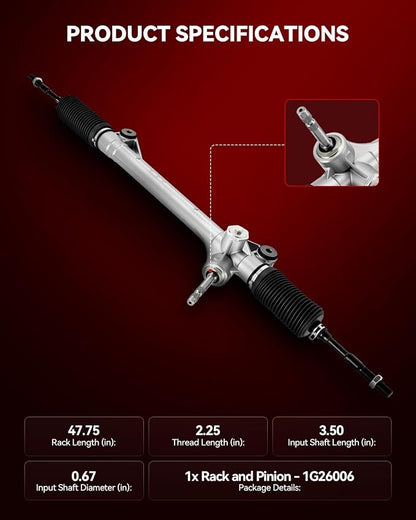 Torchbeam Power Steering Rack & Pinion Assembly Fit for 2011 2012 2013 2014 2015 2016 2017 2018 2019 2020 Sienna 3.5L FWD, Hydraulic System Steering, Replaces OEM 1G-26006
