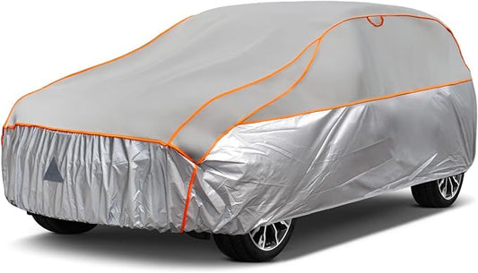 Kayme Hail Protector Car Cover，Anti Hail Thickened Multi-Layered EVA Car Cover Waterproof Sun UV Rain Snow All Weather, Outdoor Hail Protection Cover, Fit SUV Jeep-Length (192 to 201 Inch).Grey