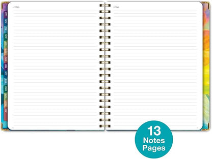 HARDCOVER Academic Year 2026-2027 Planner: 14 Months (May 2026 Through June 2027) 8.5"x 11" Daily Weekly Monthly Planner Yearly Agenda. Bookmark, Pocket Folder and Sticky Note Set (Rainbow Petals)