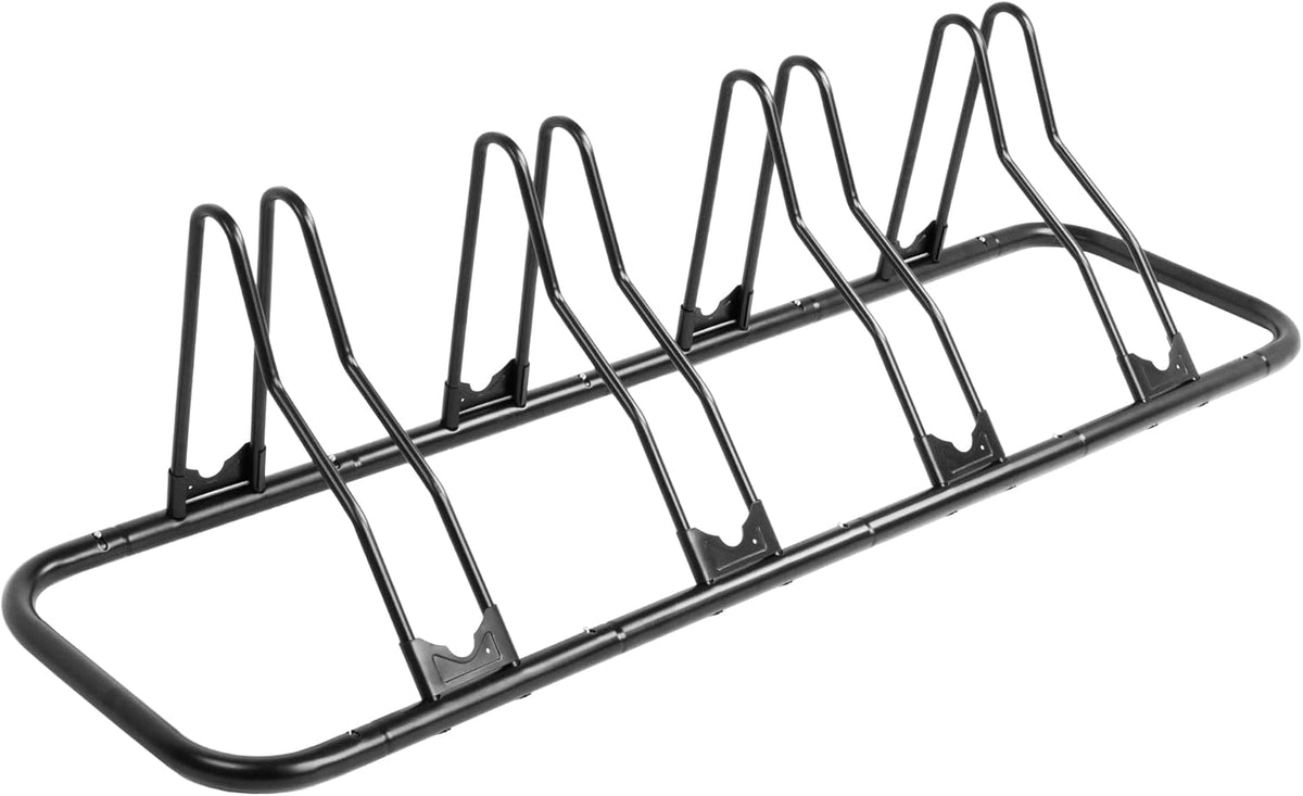 CyclingDeal Bike Rack Floor Parking Bike Stand for up to 6 Bicycles | Indoor, Home & Garage Storage Rack | Stable & Secure Bicycle Stand w/Tire Grooves Up to 29", Holding Plates & Custom Spacing