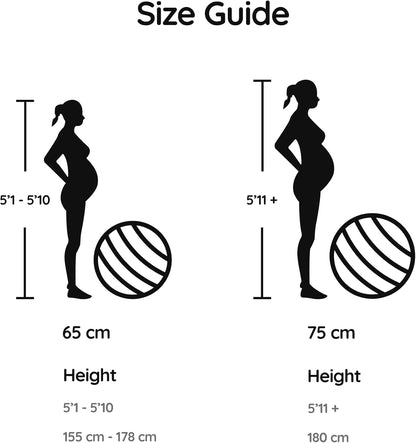BABYGO® Birthing Ball for Pregnancy & Labor + Our Award Winning Book - Exercise, Birth & Recovery Plan, 5X Stronger Than a Yoga Ball with Eco Friendly Material
