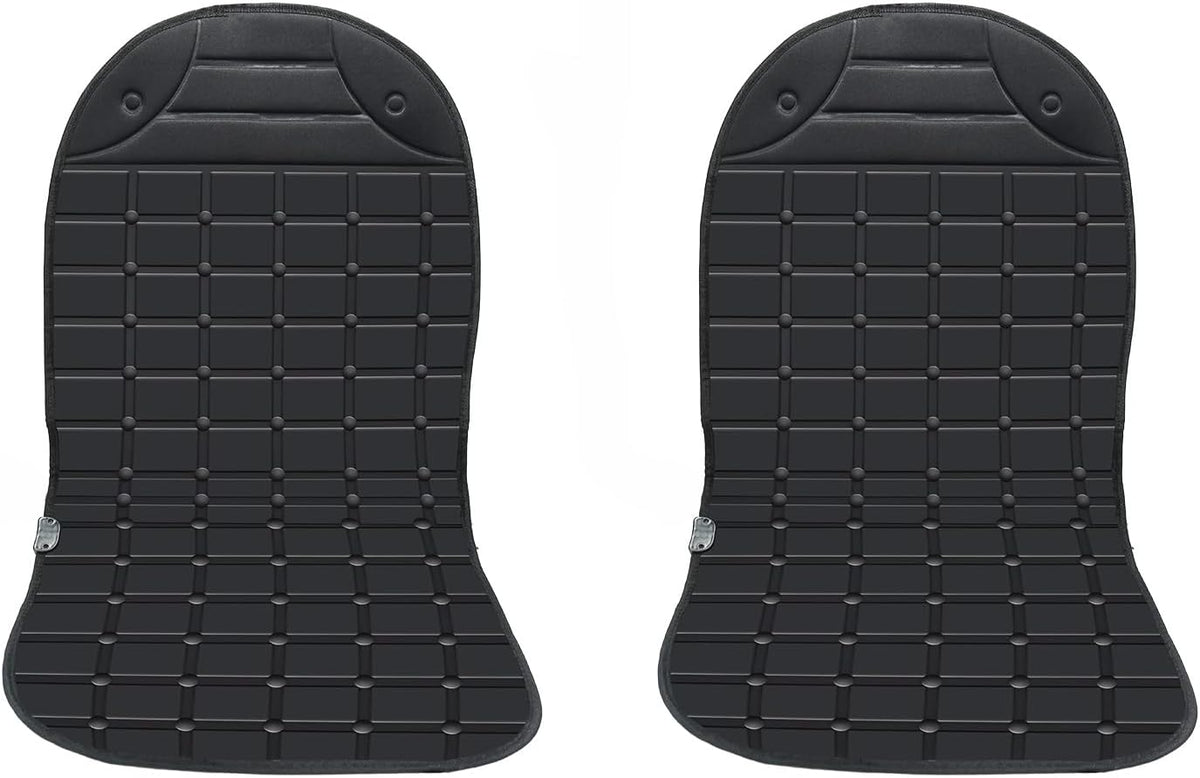 2 Pack Winter Seat Cushion - Portable Comfortable Fiber Seat Cover with Adjustable Buckle for Full Back and Seat (Black)