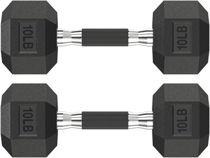 Hex Dumbbell Set 2.5-400 lb, Rubber Encased Exercise & Fitness Dumbbells, Weights Dumbbells Set of 2, Hand Weight for Strength Training