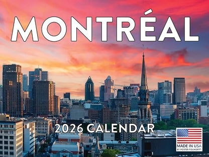 Montreal Calendar 2026 Monthly Wall Calender 12 Month | American Made In The USA