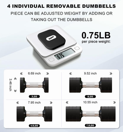 15LB 20LB 50LB Adjustable Dumbbell Set Free Weights Dumbbells Set for Women Men Hand Weights Sets Adjust Dumbbell Weight Sets for Home Gym Exercise Workout Strength Training Equipments