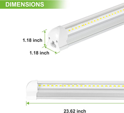 hykolity 30W 2FT LED Shop Light, 3500lm 6500K Super Bright White, Linkable Ceiling Light Fixture, V Shape Integrated T8 LED Tube Light with Built-in ON/Off Switch for Workbench, Cabinet, ETL, 4 Pack