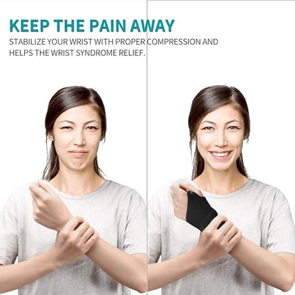 Wrist Brace for Carpal Tunnel, Breathable and Adjustable Wrist Support Brace for Arthritis and Tendinitis, Wrist Compression Wrap for Pain Relief, One Size Fits Left or Right Hand – Single