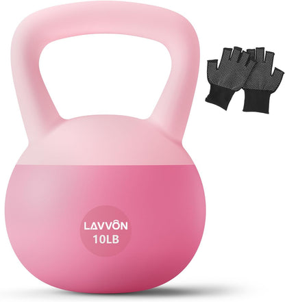 Soft Kettlebell - Cushioned Impact-Resistant Base and Anti-Slip, Kettle bell Anti-Slip Grip Weight for Home Workouts, Safe Strength Training Kettlebells Sets for Women & Men, With Non-slip Gloves