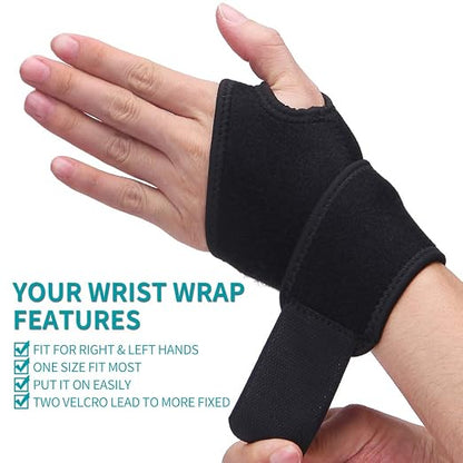 Wrist Brace for Carpal Tunnel, Breathable and Adjustable Wrist Support Brace for Arthritis and Tendinitis, Wrist Compression Wrap for Pain Relief, One Size Fits Left or Right Hand – Single