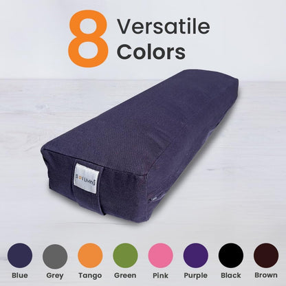 Sol Living Yoga Bolster Pillow Rectangular Meditation Cushion Cotton Meditation Accessories for Restorative Yoga Meditation Pillow Yoga Pillow Firm Body Pillow Bolster Pillow for Legs Removable Cover