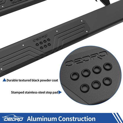 OEDRO Running Boards Compatible with 2019-2025 Chevy Silverado/GMC Sierra 1500, 2020-2025 2500HD 3500HD Crew Cab(Excl. 2019 1500 LD/Limited), Bolt-on Side Steps Steel Nerf Bars