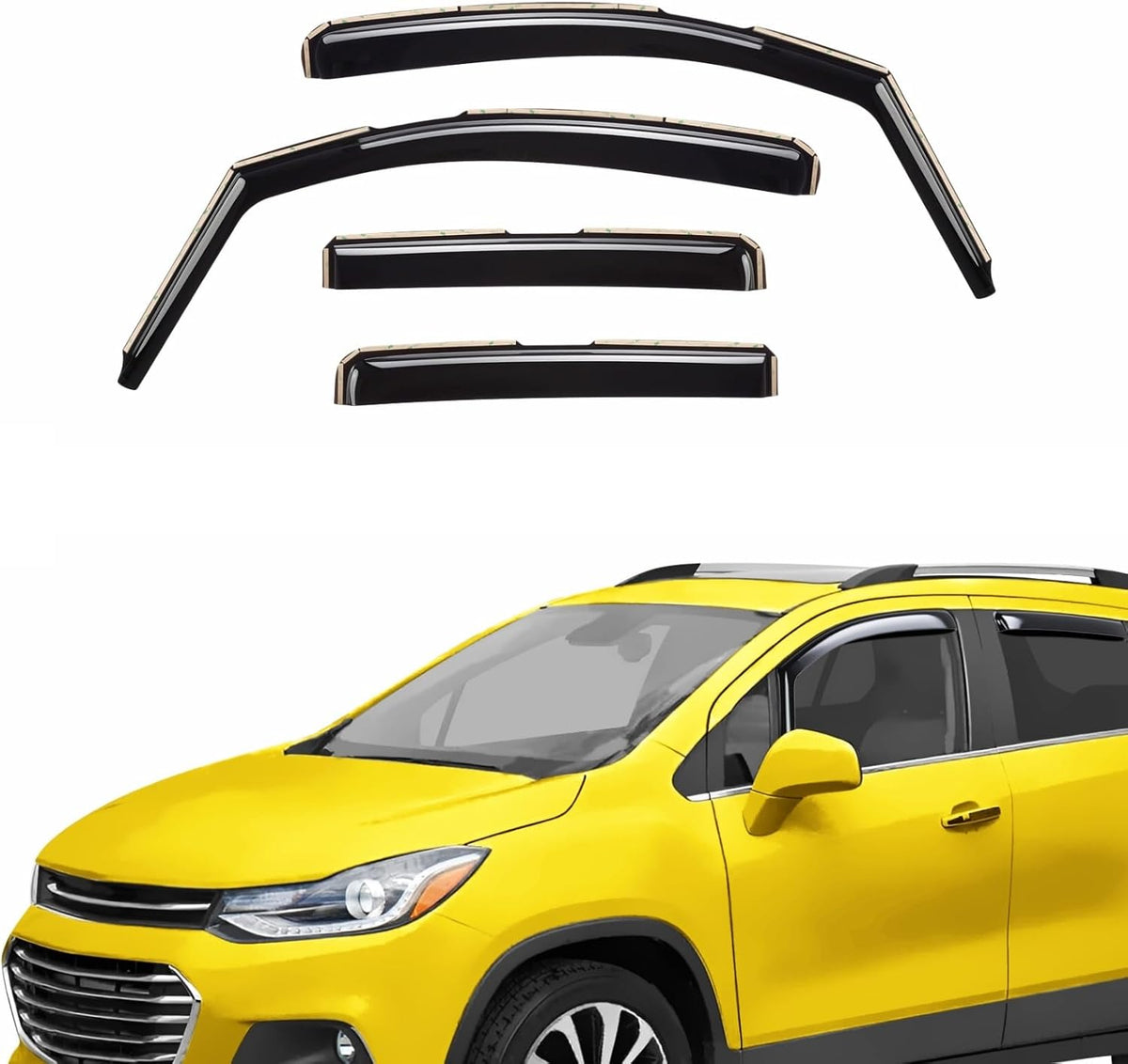 Extra Durable Window Deflectors in-Channel Window Visors Rain Guards Fit for Chevrolet (Chevy) Trax 2014-2022, Sun Visors, Wind Vent for Shades, Exterior Car Accessories - 4pcs. AG0026