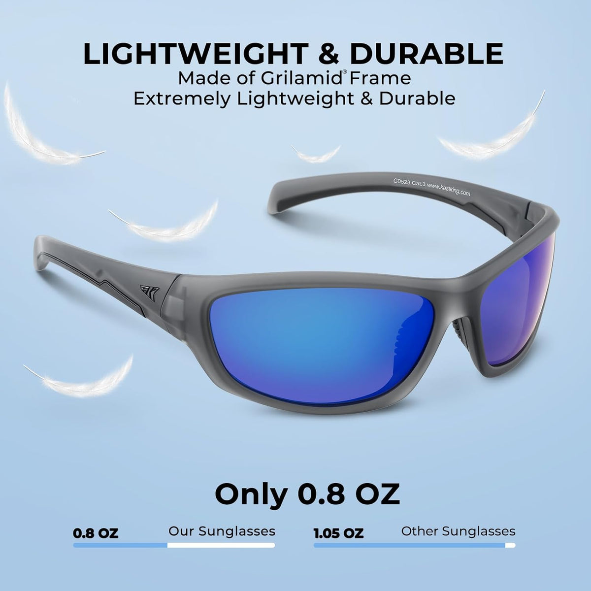 KastKing Hiwassee Polarized Sport Sunglasses for Men and Women, Wrap Sunglasses for Fishing Cycling and Running,UV Protection