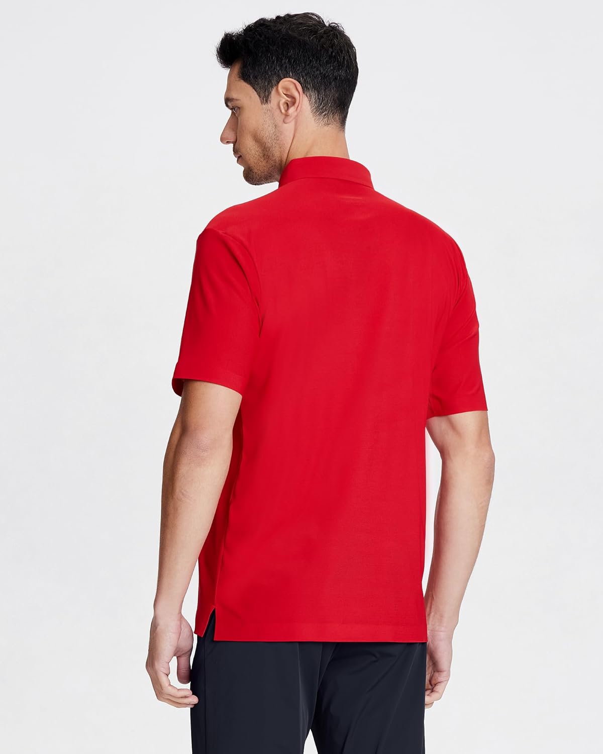 SAMERM Golf Shirts for Men Super Stretch Jacquard Dry Fit Golf Polo Moisture Wicking Short Sleeve Polo Shirts for Men