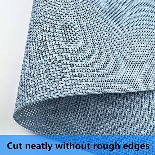 WAZAIGUR Placemats Crisscross Woven Vinyl Place Mats Set of 6 Nattier Blue