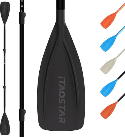 Paddle Board Paddle Detachable, Stand Up Paddle for Adults with Double Locks, Kayak Paddle Adjustable with Glass Fiber Blade, Floating Paddle Board Oar with Lightweight