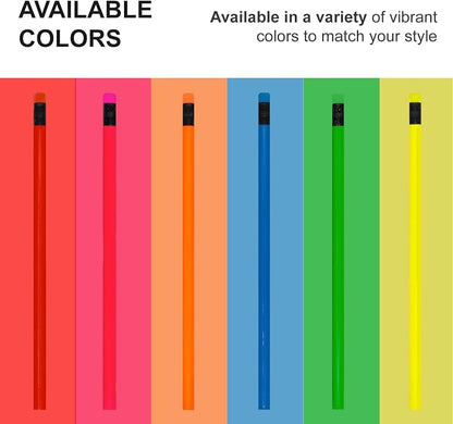 Custom Round Neon Pencil. Promotional Personalized Imprinted Round Neon Pencils. Custom Printed Name/Business/Event Information (Neon Green, 1000 Count, Pack of 1)