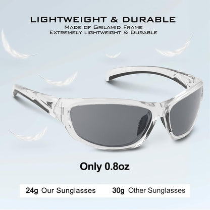 KastKing Hiwassee Polarized Sport Sunglasses for Men and Women, Wrap Sunglasses for Fishing Cycling and Running,UV Protection