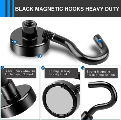 LOVIMAG Magnetic Hooks, 30Lbs Strong Magnetic Hook for Cruise, Magnet Hooks for Hanging, Classroom, Fridge, Refrigerator, Ceiling, Office, Kitchen. Grill, Garage- 25 Pack