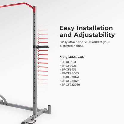 Sunny Health & Fitness Power Cage Squat Rack Attachments for Home Gym | Strength Training, Expanded Workout Variety, Durable Construction, Secure Fit, Quick Installation, Versatile Exercise Support