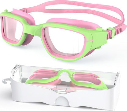 Kids Swim Goggles,Swimming Goggles for Kids 6-14, Anti-Fog UV Protection Pool Glasses for Boys Girls
