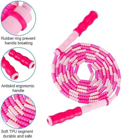 Zocy 2 Pack Jump Rope for Fitness Exercise Equipment, Tangle-Free Rope Skipping with Soft Beaded Segment, Premium Adjustable Jumping Rope for kids, women, men