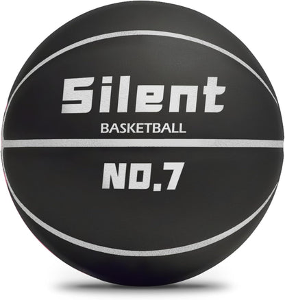 2025 Upgraded Silent Basketball Size 7 - Indoor Noiseless Airless Foam Basketball, Quiet Dribble Dream Training Ball with Soft Soundless Bounce-Pink