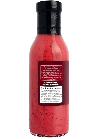 Green Jay Gourmet Cherry Poppyseed Salad Dressing – Sweet & Tangy with Real Cherries – Handcrafted in USA – Perfect for Salads, Marinades & Glazes – 2 x 12 Ounces