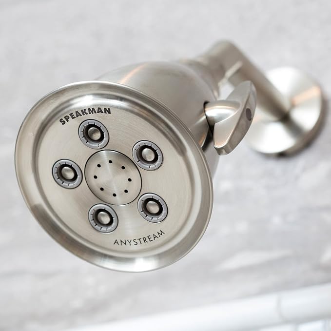 Speakman, Brushed Nickel S-2005-HB-BN Hotel Anystream High Pressure Shower Head-2.5 GPM Adjustable Replacement Bathroom Showerhead