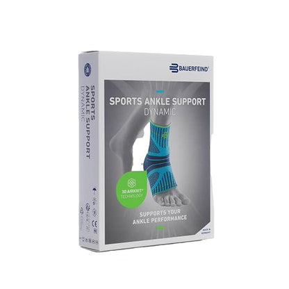 Bauerfeind Sports Ankle Support Dynamic - Ankle Compression Sleeve for Freedom of Movement - 3D AirKnit Fabric for Breathability - Premium Quality & Washable (XXL, Black)