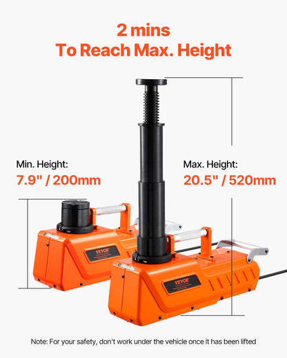 VEVOR Electric Car Jack, 15 Tons /33000 lbs, Adjustable Electric Scissor Jack with High Load Capacity, 12V Dual-Powered Tire Change Replacement with LED Light, Portable Jack kit for Sedan, SUV, Truck