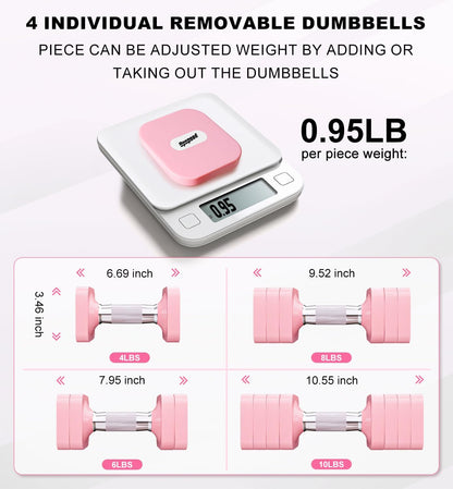 15LB 20LB 50LB Adjustable Dumbbell Set Free Weights Dumbbells Set for Women Men Hand Weights Sets Adjust Dumbbell Weight Sets for Home Gym Exercise Workout Strength Training Equipments