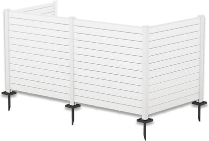 Kozyard 50" W x 48" H Outdoor Privacy Screens Aluminum Post, Air Conditioner Fence Panels, Pool Equipment Enclosure, Trash Can Screens Fence Kit for Outside Backyard Patio (White/4Panels)