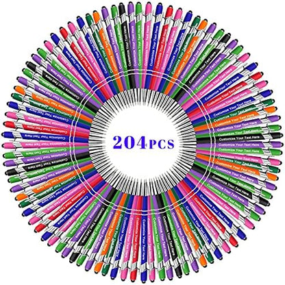 Qingxily Custom Pens: Up to 300 Pcs with Free Engraving, Customized Stylus Ballpoint Pens in Colorful Assortments for Business, Graduation, Anniversaries