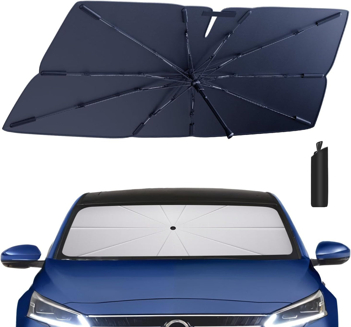 Windshield Sun Shade Umbrella: for Nissan Altima-Sedan-2019-2024 2025- Front Custom Car Window Shades - Foldable Altima Sunshades Block UV Keep Cool