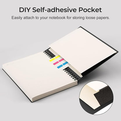 AHGXG Spiral Notebook College Ruled - Spiral Journal Perforated Notebook A4 8.5" x 11", 300 Pages Easy Tear Perforated Pages, 100GSM Thick Paper, Plastic Hardcover, for Writing Work School, Black
