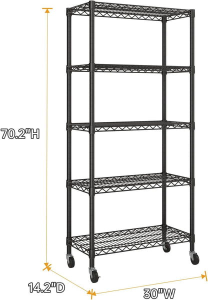 SINGAYE 5 Garage Heavy Duty Shelving Unit Kitchen Pantry Close Home Organizers and Storage Bathroom Shelf Laundry Room Organization Industrial Book Metal Wire Adjustable Shelves