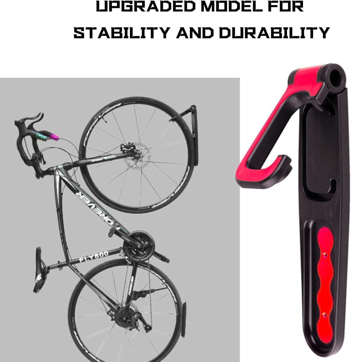 Bike Rack Garage Bicycle Wall Mount Holder Garage Hooks for Hanging Bike Bicycle Vertical Bike Hooks Easily Hang/Detach in Indoor Bike Storage or Garage Organizers and Storage Red