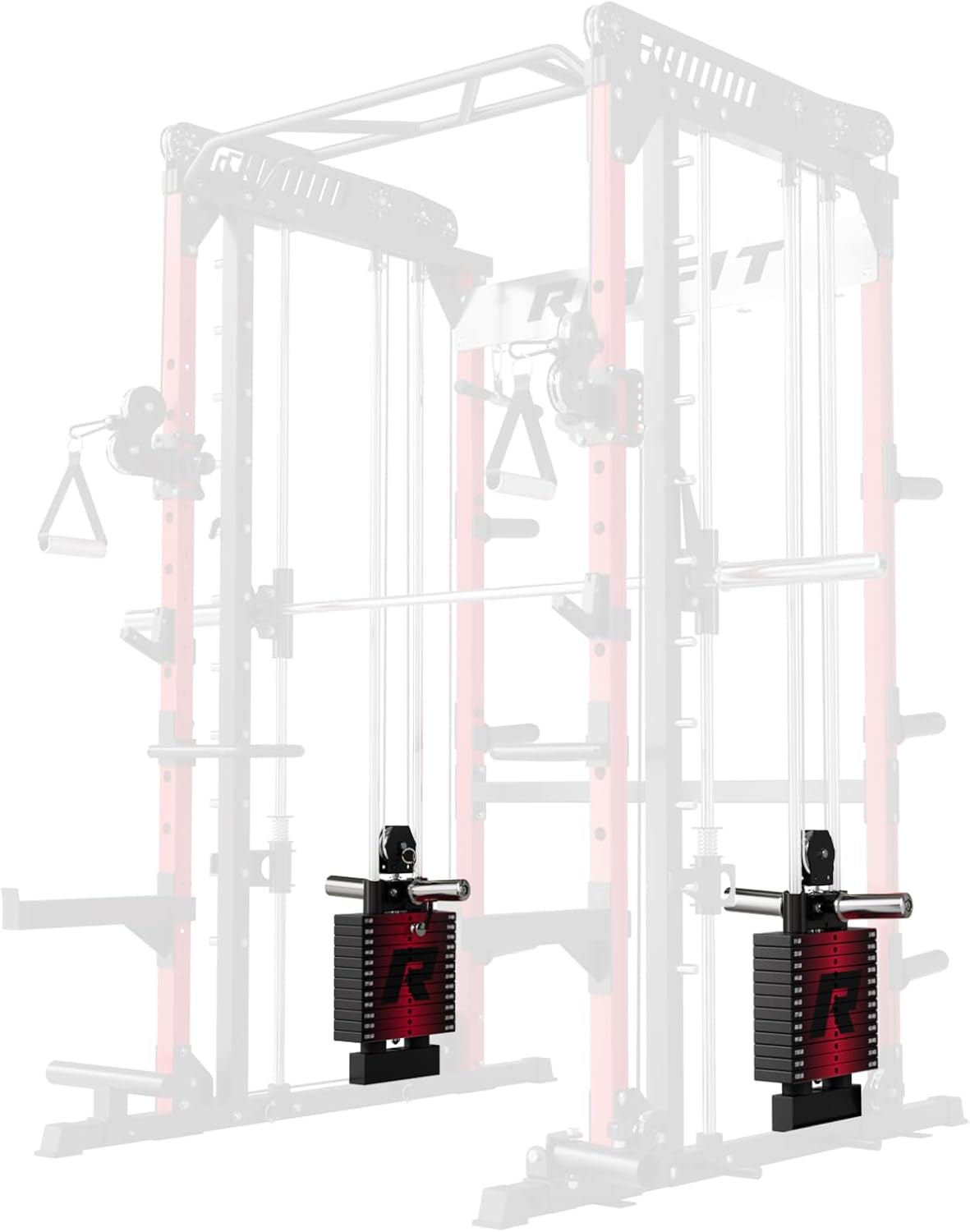 RitFit M1 & M1 Pro Smith Machine with Cable Crossover System, Multi-Function Squat Rack Power Cage for Home Gym, Power Rack and Packages