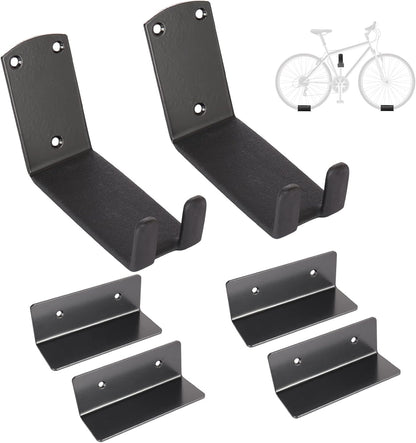 Bike Wall Mount, Pedal Mount Bike Rack for Garage, Bike Storage Hanger Bicycle, Heavy Duty Bike Hooks with Rubber Pad for Wall, Max 50LB, 2 Set