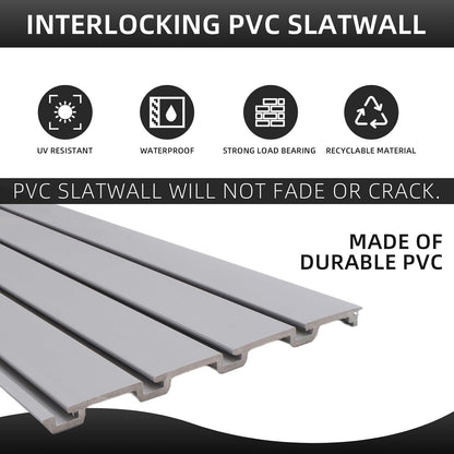 Slat Wall Paneling Garage Wall Organizer, PVC Gray Slatwall Panels 2 Pack 4'x8' Garage Tool Organizer Wall Mount Garden Storage, Slat Board Garage Storage & Organization Products Ladder Bike Rack
